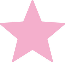 cute pink star shape, vector clip art element isolated