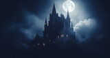 Fototapeta Big Ben - castle in the moonlight under a full moon