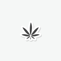 Sticker - Marijuana leaf logo sticker isolated on gray background