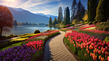 Witness The Enchanting Landscapes Of The Canada Tulip Festival, With Families Enjoying The Picturesque Scenes Of Tulip Beds, Captured In High Definition With Vivid Colors