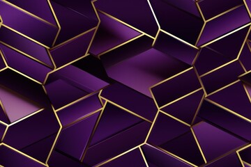 Wall Mural -  an abstract purple and gold background with squares and rectangles in the shape of cubes and rectangles.