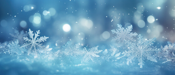 Wall Mural - winter snowflake background