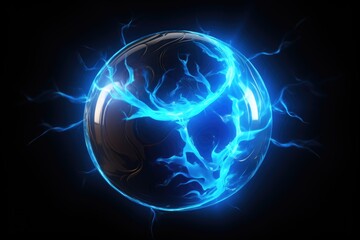 Wall Mural - A blue energy ball