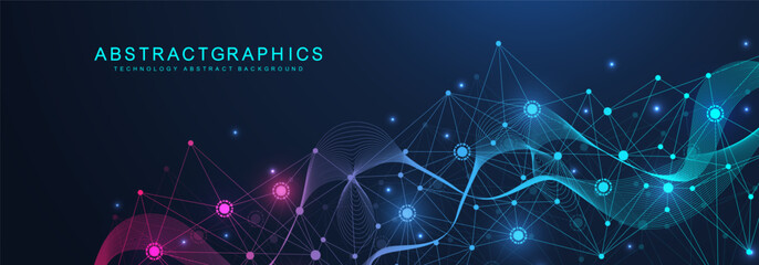 Wall Mural - ai technology abstract background. ai generative art creative banner concept in the digital style. h