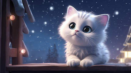 cat, kitten, baby, domestic, gift, december, animal, pet, eye, realistic, 3d, art, character, children, cartoon, fluffy, funny, glow, kitty, mammal, paint, soft, birman, domestic cat, animal themes