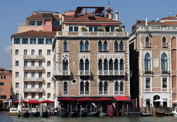 Wall Mural -  View from Punta della Dogana of the palaces and beautiful houses along the Grand Canal in the San Marco district of Venice