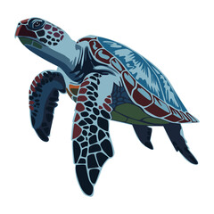 Wall Mural - graphic sea turtle , vector illustration of sea turtle ,turtle design on a white background