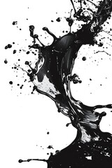 Canvas Print - A captivating black and white photo capturing the dynamic and mesmerizing splash of water. Perfect for adding a touch of elegance and motion to any project