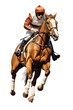 Dynamic Jockey Riding Energetic Horse Isolated on transparent Background
