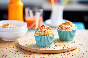 Sticker - muffins with colorful sprinkles for kids
