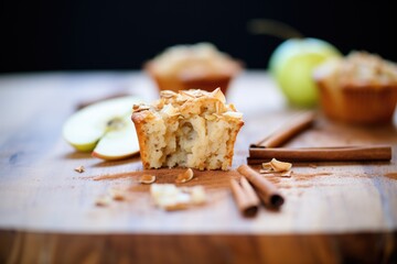 Wall Mural - apple cinnamon muffins with a slice of apple