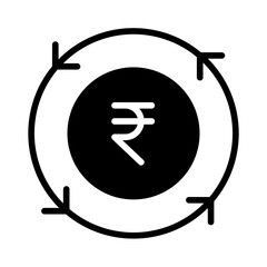 Poster - Rupees Chargeback solid glyph icon