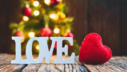 Wall Mural - valentine day and christmas background blurred word love for valentine day and merry christmas illustration