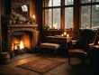 © Zero - cozy fireplace in winter