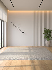 Modern style conceptual interior empty room 3d illustration