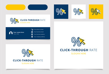 Wall Mural - click-through rate logo brand business card. branding book affilate marketing collection. thin click