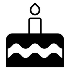 Canvas Print - Cake solid glyph icon