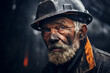 Experienced miner working hard underground extracting energy resources in an industrial environment generative AI