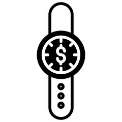 Poster - Dollar Wristwatch solid glyph icon