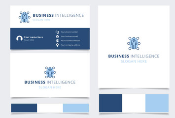 Wall Mural - business intelligence logo brand business card. branding book from business management icons collect