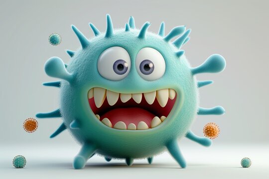 Microbes cartoon stile.