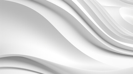 Wall Mural - abstract white background minimal wavy shape 3d rendering