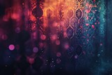 Fototapeta  - Abstract purple background with Muslim patterns. Generative AI