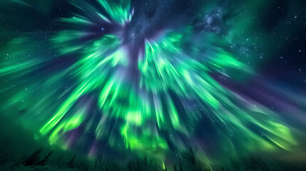 aurora borealis in the mountains, forest and lake. - 
The awe-inspiring sight of auroras in the night sky, witnessed firsthand.