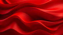 A Seamless Abstract Red Texture Background With Elegant Swirling Curves In A Wave Pattern, Set Against A Vibrant Chinese Red Material Background.