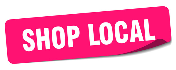 shop local sticker. shop local label