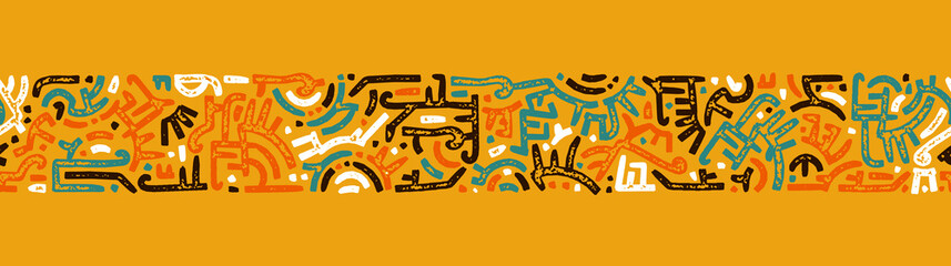 Hand drawn abstract seamless pattern, ethnic background, simple style - great for textiles, banners, wallpapers, wrapping - vector design