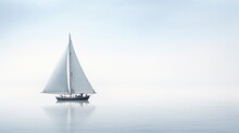 Two Sailboats Anchored Near A Peaceful Cove, Their Sails Furled Against A Pristine White Background, Creating A Scene That Speaks Of Maritime Tranquility And Relaxation.