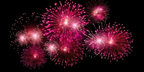 Pink Fireworks. Beautiful festive pink fireworks on black background: fireworks, red, illustration, fireworks, background, black, new, year, happy, beautiful 