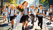 © alexkich - Children go to school in the new school year.