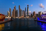 Fototapeta Nowy Jork - Beautiful night view of Dubai Marina, UAE.