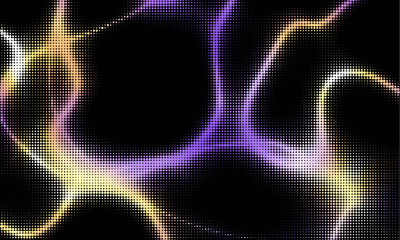 Aufkleber - Monochrome gradient halftone dots background. Vector illustration. Abstract grunge dots on black background