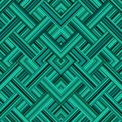 Leinwandbilder - Seamless vector pattern. Tile herringbone geometric pattern . Emerald green malachite colors. Regular herringbone tile..