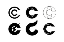 Creative Letter C Logo Icon Set. Design For Business Of Luxury, Elegant, Simple.