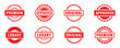 Red rubber stamp collection. Premium, Luxary, Approved, Original text stamp. Rubber stamp frame.