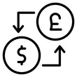 Exchange Rate icon vector image. Can be used for Crisis Mangement.