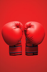 holb boxing gloves red, illustration minimalism for business book created with Generative Ai