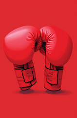 holb boxing gloves red, illustration minimalism for business book created with Generative Ai