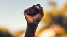 Photo Of A Group Of Black Person With Raised Fists As A Sign Of Fighting For Their Rights