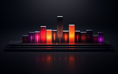 Wall Mural - neon color abstract squares background,created with generative ai tecnology.