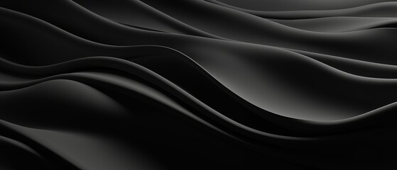 Wall Mural - dynamic waves: abstract anthracite net grid texture on black background - web design concept