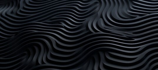 Wall Mural - Abstract black wave pattern background texture with elegant curves for design projects