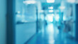Medical blurred blue hospital background with space for text. Copy space