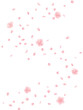 グラデーションな桜の花と花びらがS字カーブを描きながら舞う縦背景のイラスト
