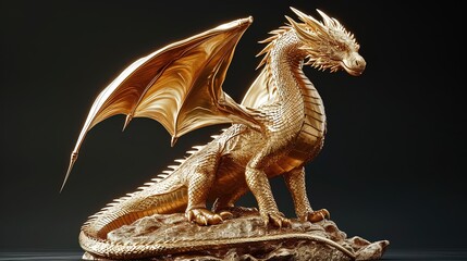 Wall Mural - Dragon Golden Statue