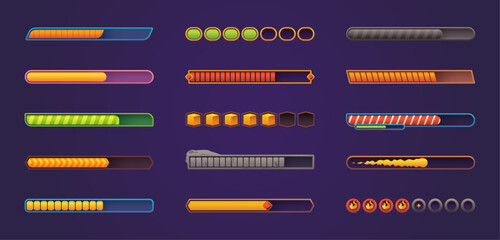 progress bar. ui game asset for mobile and web application, gui level indicator for potion and healt